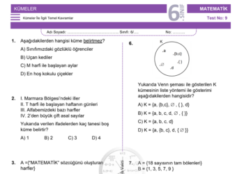 6.Sınıf Kümeler Testi