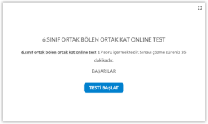 6.Sınıf Ortak Bölen Ortak Kat Online Test