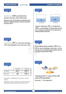 8.Sınıf Kareköklü İfadelerle Toplama ve Çıkarma Çalışma Kağıdı
