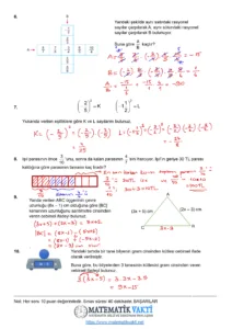 2023 - 2024 7.Sınıf Matematik 1.Dönem 2.Yazılı Soruları