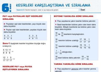 6.Sınıf Kesirler Çalışma Kağıdı