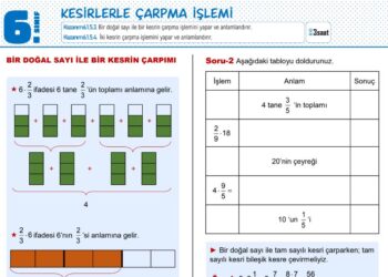 6.Sınıf Kesirlerle Çarpma ve Bölme İşlemi Çalışma Kağıdı