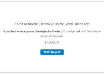 6.Sınıf Kesirlerle Çarpma ve Bölme İşlemi Online Test