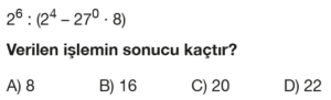 6.Sınıf Matematik 1.Dönem 2.Yazılı Online Sınav