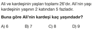 6.Sınıf Matematik 1.Dönem 2.Yazılı Online Sınav