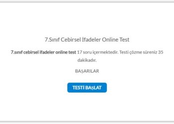 7.Sınıf Cebirsel İfadeler Online Test