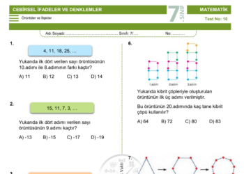 7.Sınıf Örüntüler Testi