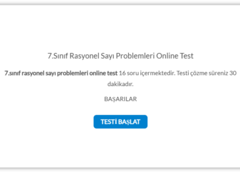7.Sınıf Rasyonel Sayı Problemleri Online Test