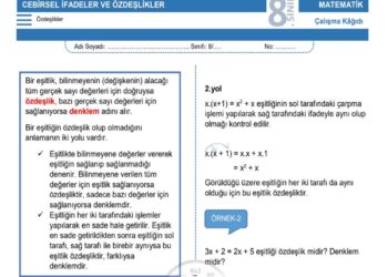 8.Sınıf Özdeşlikler Çalışma Kağıdı