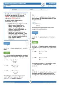 8.Sınıf Özdeşlikler Çalışma Kağıdı