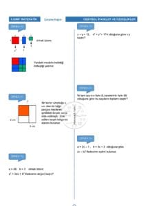 8.Sınıf Özdeşlikler Çalışma Kağıdı