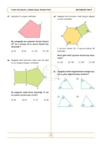 5.Sınıf Matematik 1.Dönem Genel Tekrar Testi