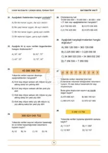 5.Sınıf Matematik 1.Dönem Genel Tekrar Testi