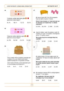 5.Sınıf Matematik 1.Dönem Genel Tekrar Testi