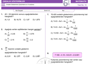 6. Sınıf Ondalık Gösterim Testi