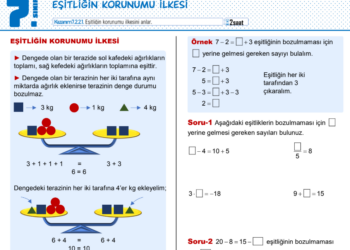 7.Sınıf Denklemler Çalışma Kağıdı