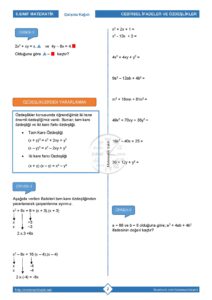 8.Sınıf Çarpanlara Ayırma Çalışma Kağıdı
