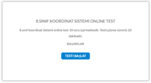 8.Sınıf Koordinat Sistemi Online Test