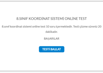 8.Sınıf Koordinat Sistemi Online Test