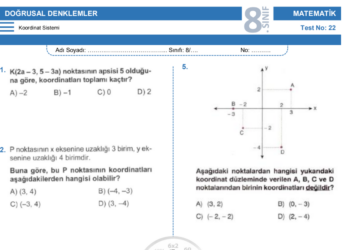 8.Sınıf Koordinat Sistemi Testi