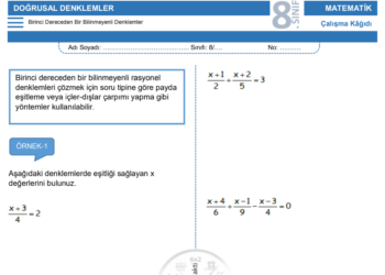 8.Sınıf Rasyonel Denklemler Çalışma Kağıdı