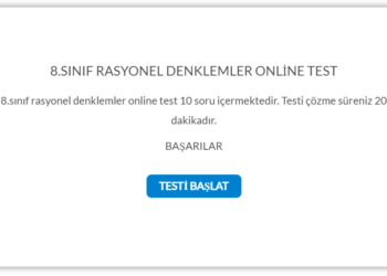 8.Sınıf Rasyonel Denklemler Online Test