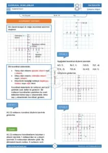 8.Sınıf Koordinat Sistemi Çalışma Kağıdı