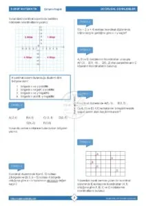 8.Sınıf Koordinat Sistemi Çalışma Kağıdı