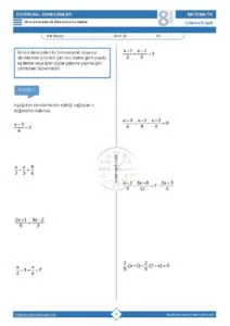 8.Sınıf Rasyonel Denklemler Çalışma Kağıdı