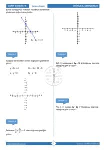 8.Sınıf Doğrusal Denklemler ve Grafikleri Çalışma Kağıdı