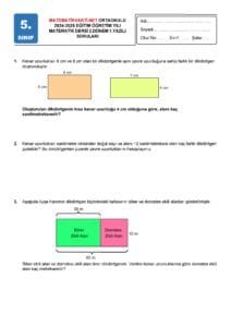 5.Sınıf Matematik 2.Dönem 1.Yazılı Soruları