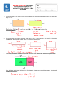 5.Sınıf Matematik 2.Dönem 1.Yazılı Soruları