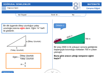 8.Sınıf Eğim Çalışma Kağıdı