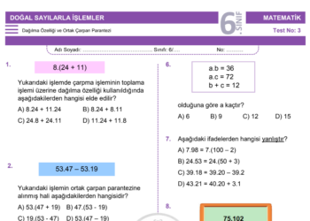 6.Sınıf Dağılma Özelliği ve Ortak Çarpan Testi