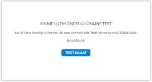6.Sınıf İşlem Önceliği Online Test