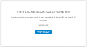8.Sınıf Aralarında Asal Sayılar Online Test