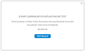 8.Sınıf Çarpanlar ve Katlar Online Test
