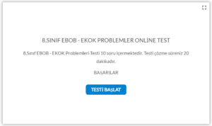 8.Sınıf EBOB - EKOK Problemleri Online Test