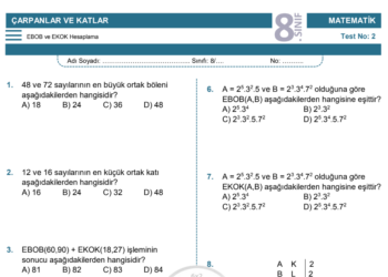 8.Sınıf EBOB - EKOK Testi