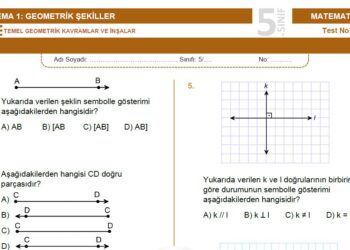 5.Sınıf Geometrik Kavramlar ve İnşalar Testi