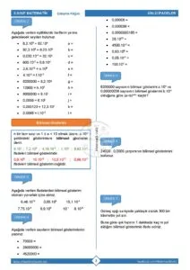 8.Sınıf 10'un Kuvvetleri ve Bilimsel Gösterim Çalışma Kağıdı