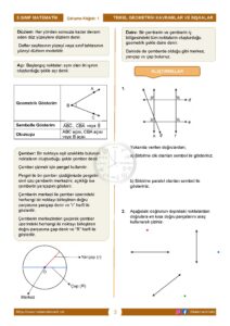 5.Sınıf Temel Geometrik Kavramlar ve İnşalar Çalışma Kağıdı