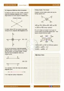 5.Sınıf Açı Ölçme Çalışma Kağıdı
