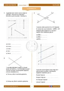 5.Sınıf Açı Ölçme Çalışma Kağıdı