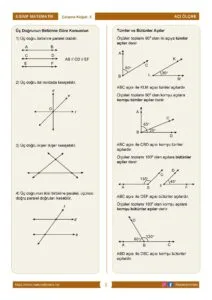 5.Sınıf Açı Ölçme Çalışma Kağıdı
