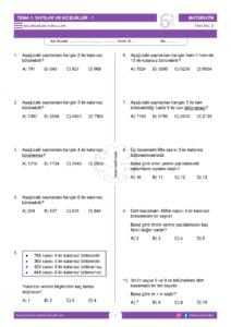 6.Sınıf Bölünebilme Kuralları Testi