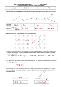 2025 – 2026 5.Sınıf Matematik 1.Dönem 1.Yazılı Soruları