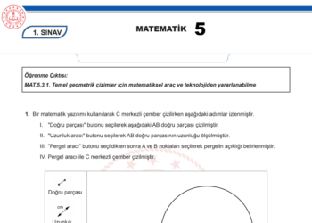 2024 – 2025 5.Sınıf Matematik 1.Dönem 1.Yazılı MEB Örnek Sınav Kitapçığı