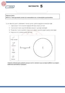 2024 – 2025 5.Sınıf Matematik 1.Dönem 1.Yazılı MEB Örnek Sınav Kitapçığı