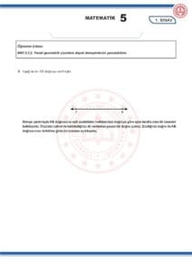 2024 – 2025 5.Sınıf Matematik 1.Dönem 1.Yazılı MEB Örnek Sınav Kitapçığı